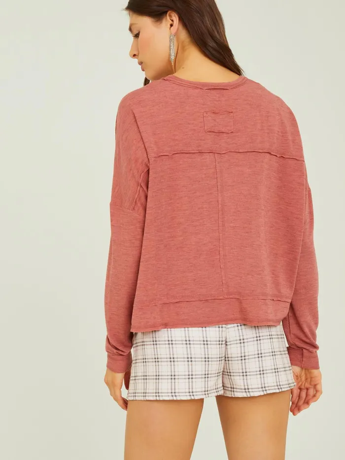 Women Clove Boxy Cropped Tee Brick Altar039d State Blouses
