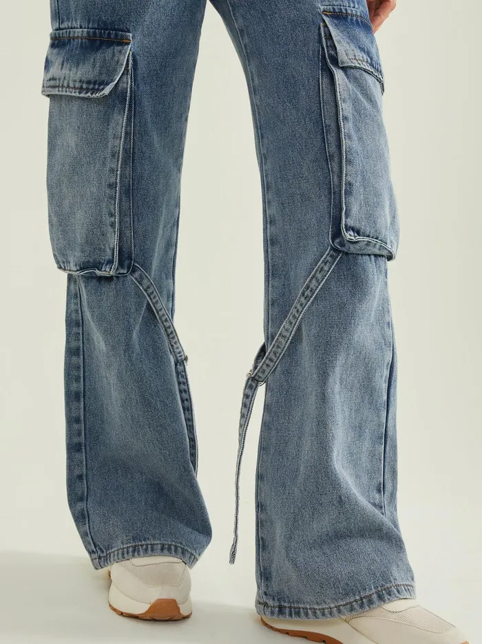 Women Collins Cargo Strap Jeans Mediumwash Altar039d State Jeans