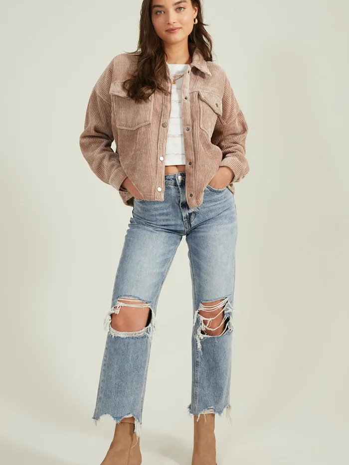 Women Courtney Corduroy Shacket Beige Altar039d State Jackets