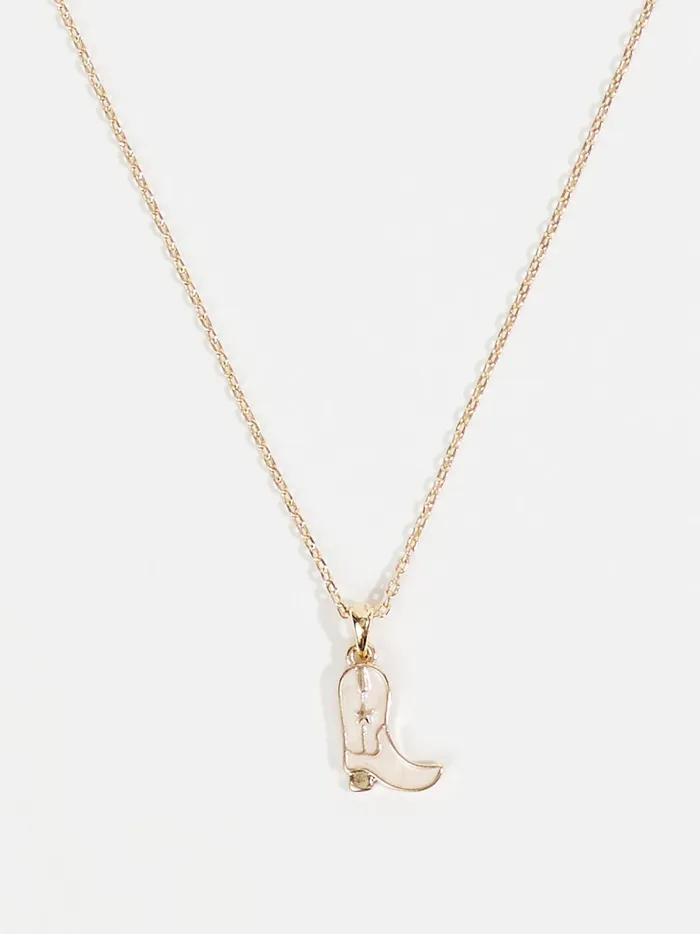 Women Cowboy Boot Charm Necklace Goldcream Altar039d State Jewelry
