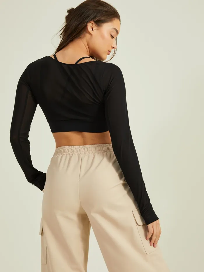 Women Crystal Clear Mesh Top Black Altar039d State Activewear
