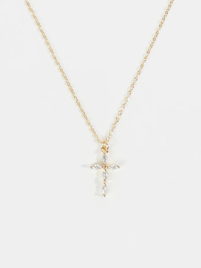 Women Crystal Cross Charm Necklace Gold Altar039d State Jewelry