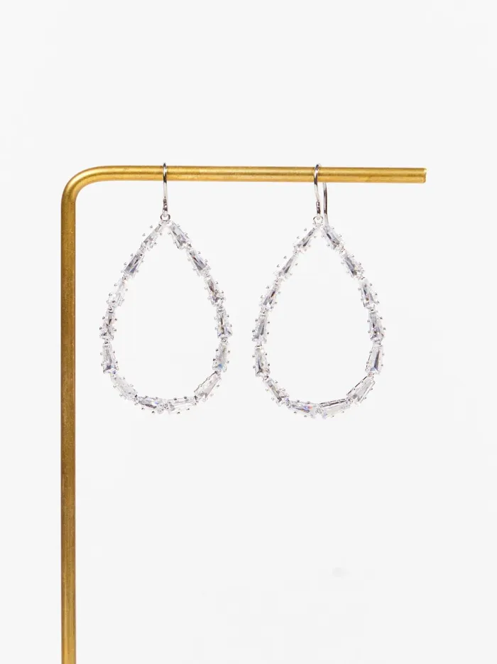 Women Crystal Teardrop Earrings Silver Altar039d State Jewelry