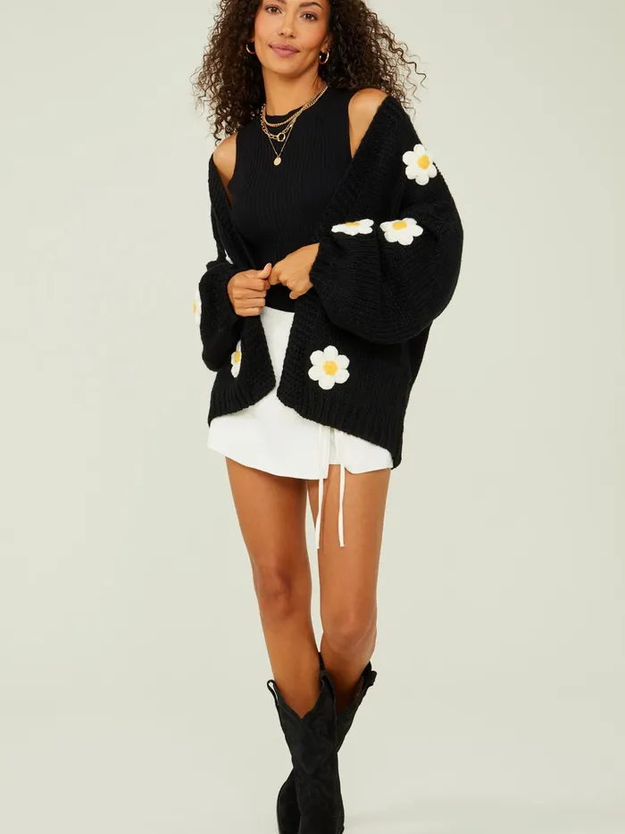 Women Daisie 3d Floral Cardigan Black Altar039d State Sweaters