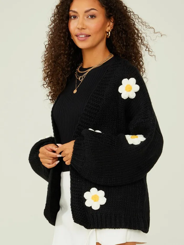 Women Daisie 3d Floral Cardigan Black Altar039d State Sweaters