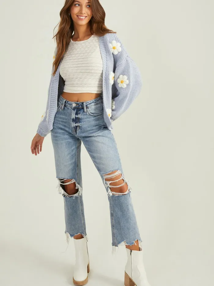 Women Daisie 3d Floral Cardigan Zenblue Altar039d State Sweaters