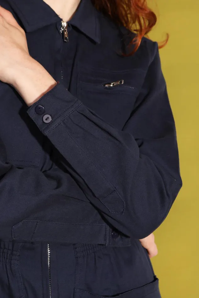 Women Danny Stretch Drill Boilersuit Navy LF Markey One Pieces