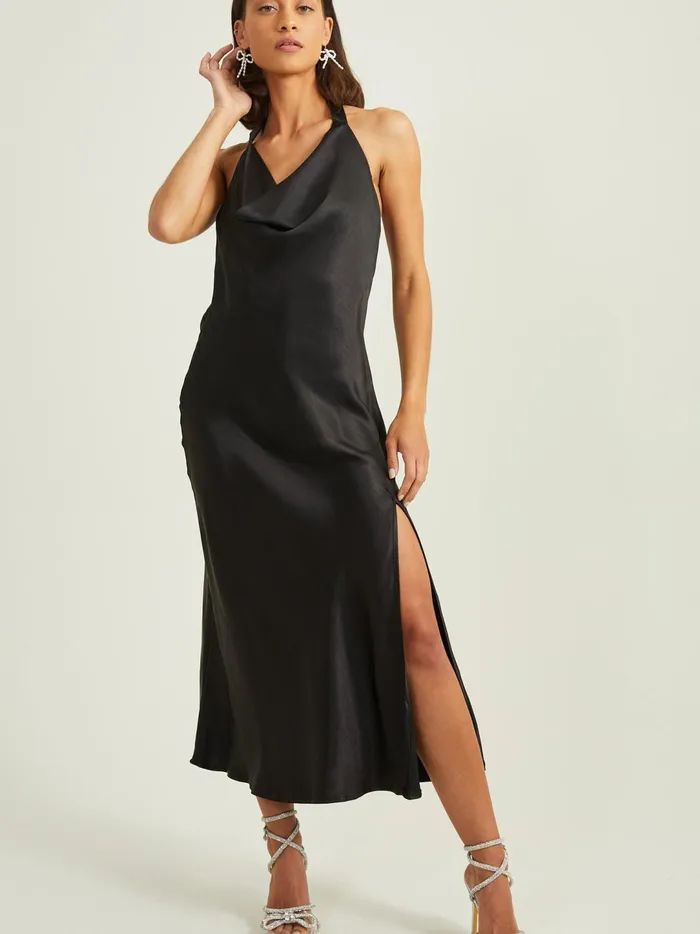 Women Daphne Satin Midi Dress Black Altar039d State Maxi Midi