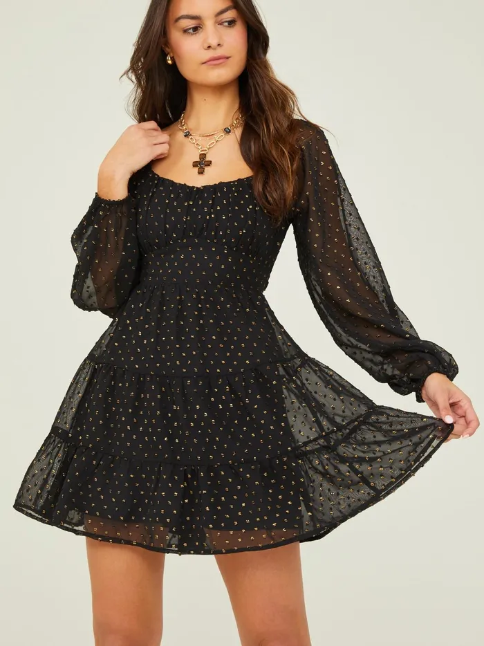 Women Dekota Clip Dot Dress Blackgold Altar039d State Casual