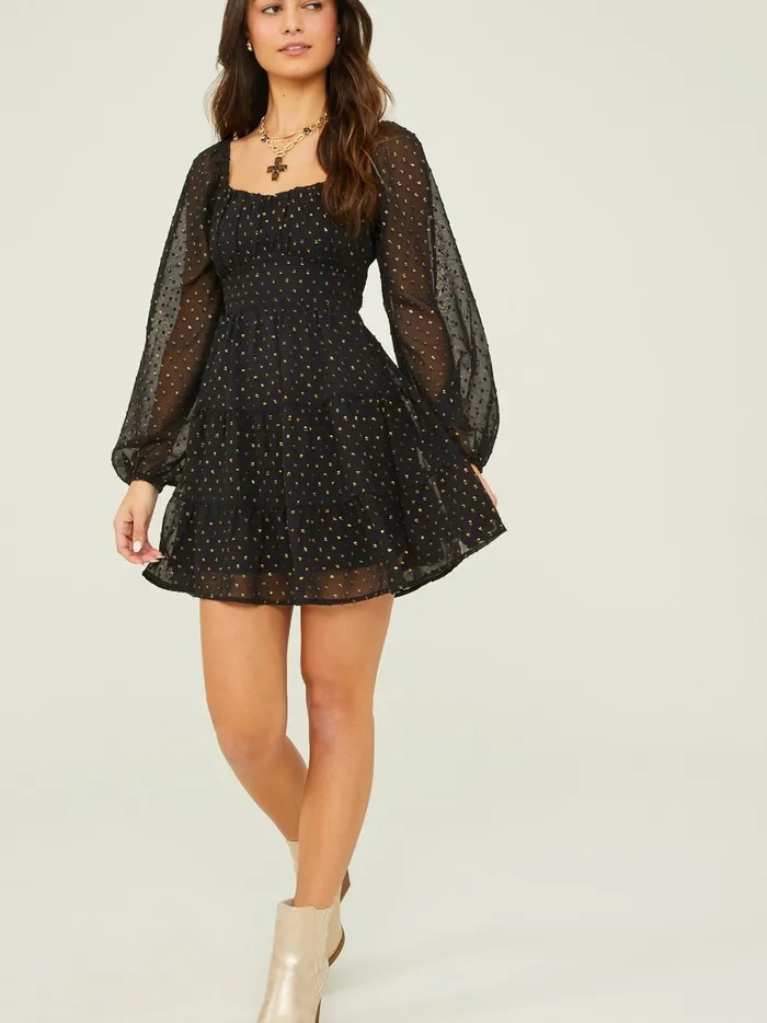 Women Dekota Clip Dot Dress Blackgold Altar039d State Casual