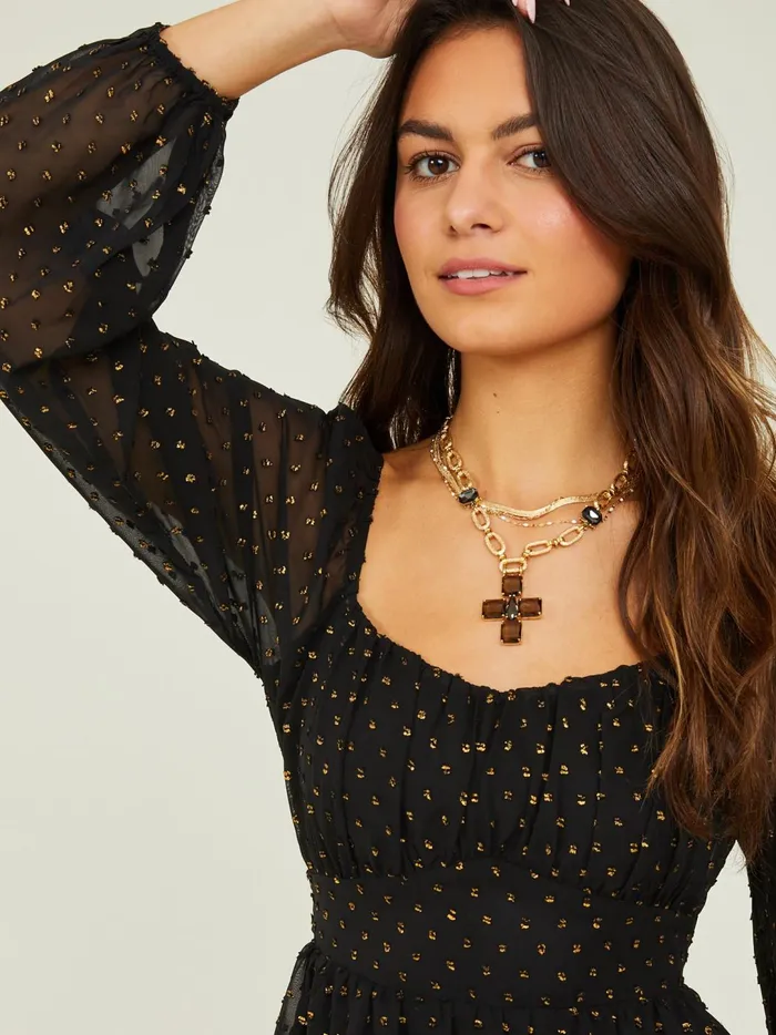 Women Dekota Clip Dot Dress Blackgold Altar039d State Casual
