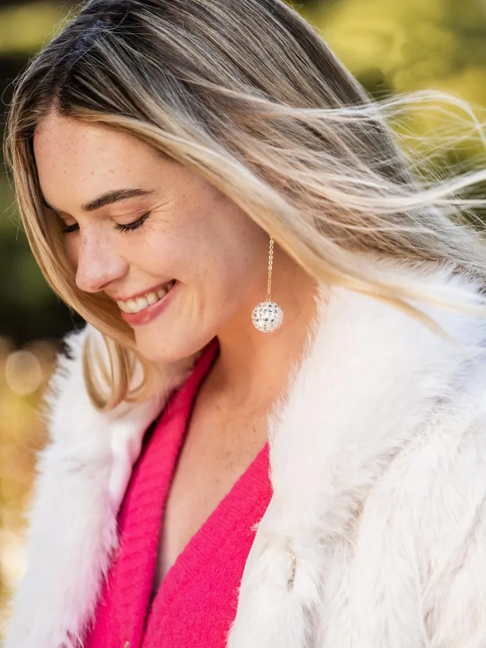 Women Disco Ball Earrings White Altar039d State Jewelry