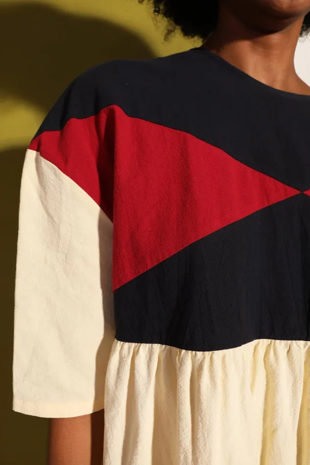 Women Eames Dress Ecru Patchwork LF Markey Dresses