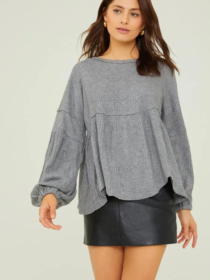 Women Eilish Babydoll Top Charcoal Altar039d State Blouses
