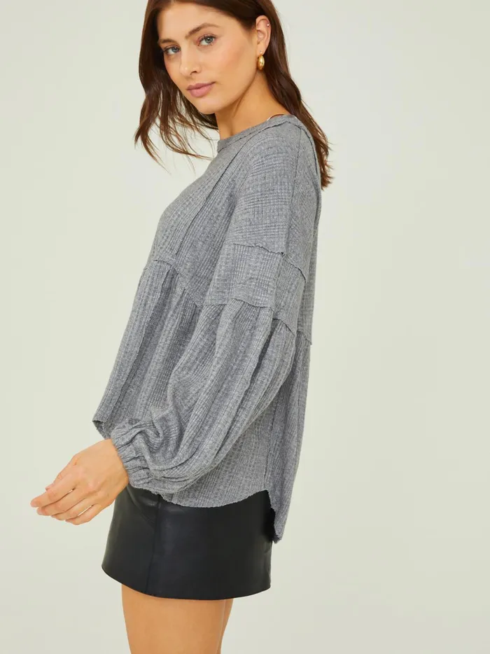 Women Eilish Babydoll Top Charcoal Altar039d State Blouses
