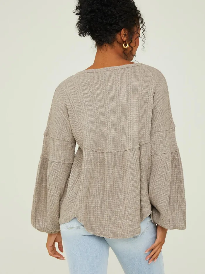 Women Eilish Babydoll Top Mocha Altar039d State Blouses