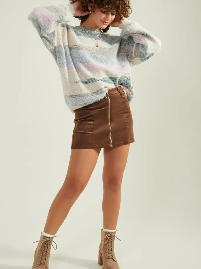 Women Elaine Striped Eyelash Sweater Greencombo Altar039d State Sweaters