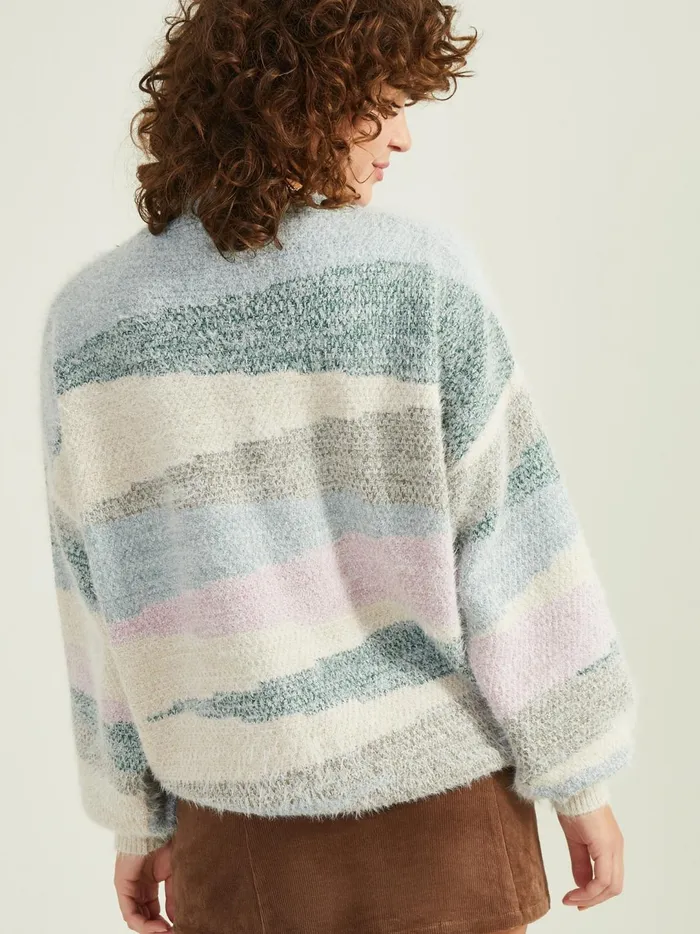 Women Elaine Striped Eyelash Sweater Greencombo Altar039d State Sweaters
