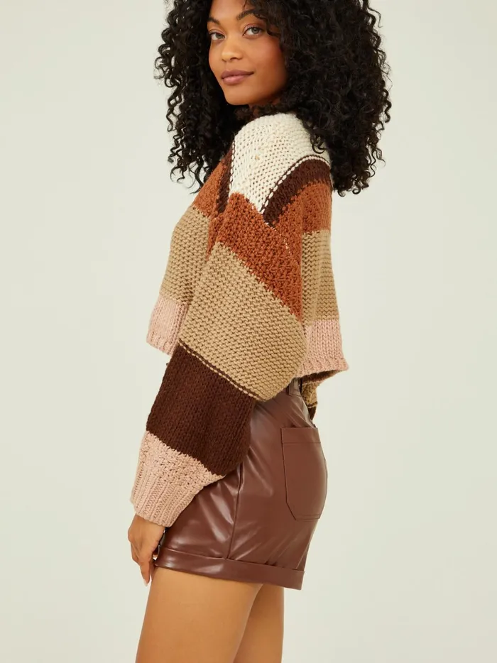 Women Eliza Striped Chunky Sweater Taupemulti Altar039d State Sweaters