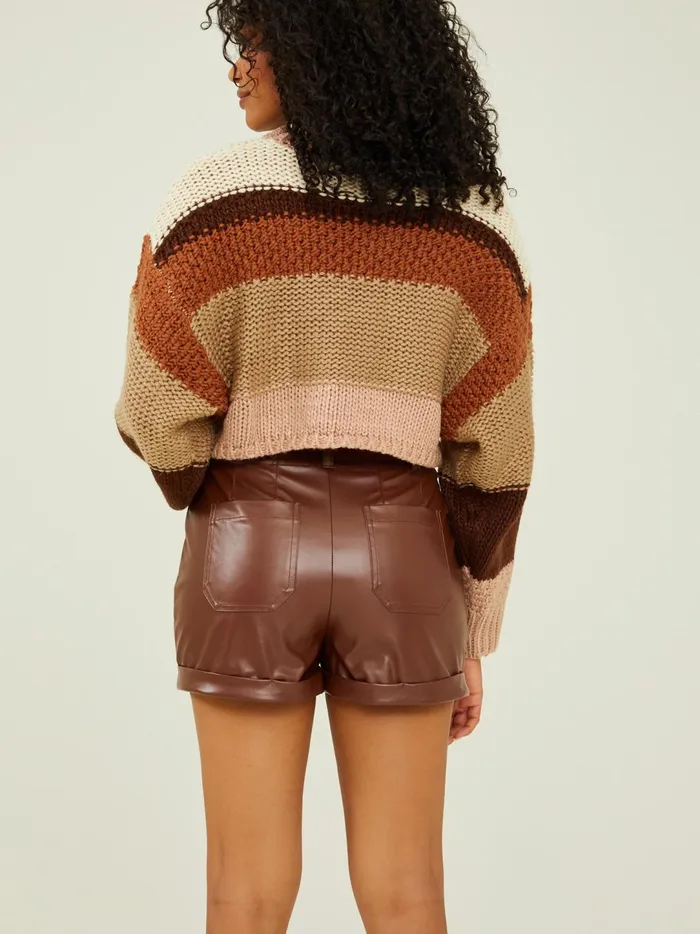 Women Eliza Striped Chunky Sweater Taupemulti Altar039d State Sweaters