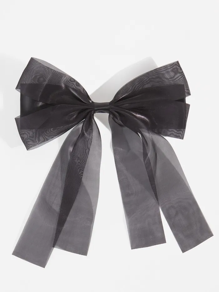Women Ella Double Layered Mesh Hair Bow Black Altar039d State Hair Accessories