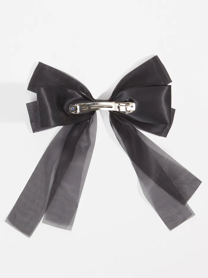 Women Ella Double Layered Mesh Hair Bow Black Altar039d State Hair Accessories