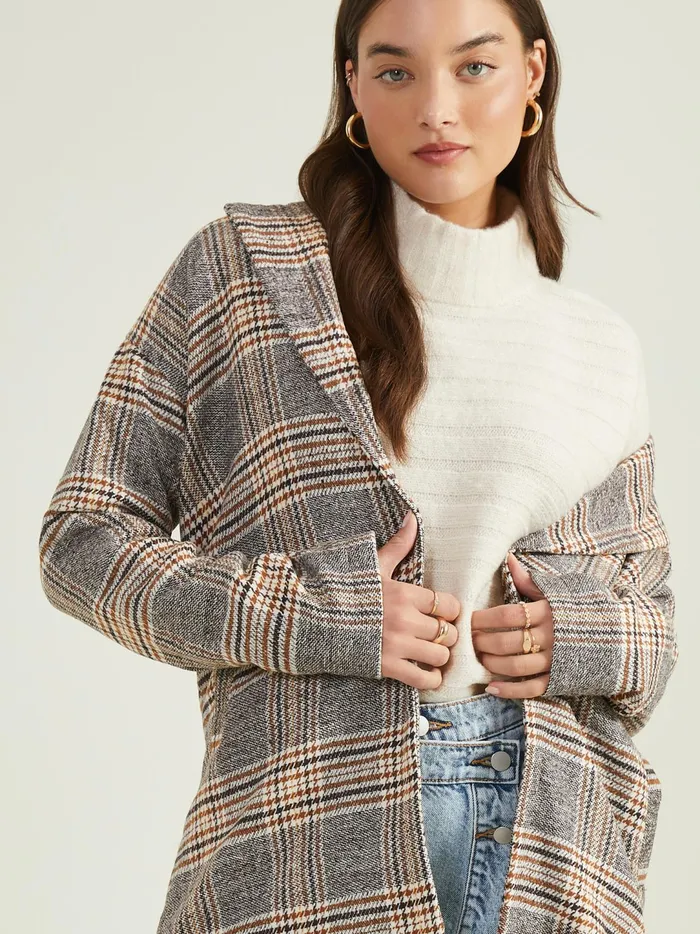 Women Emmy Collared Coat Brownblackplaid Altar039d State Jackets