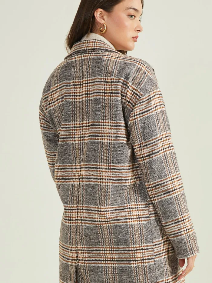 Women Emmy Collared Coat Brownblackplaid Altar039d State Jackets