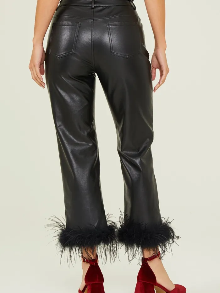 Women Esme Vegan Leather Feather Pants Black Altar039d State Pants