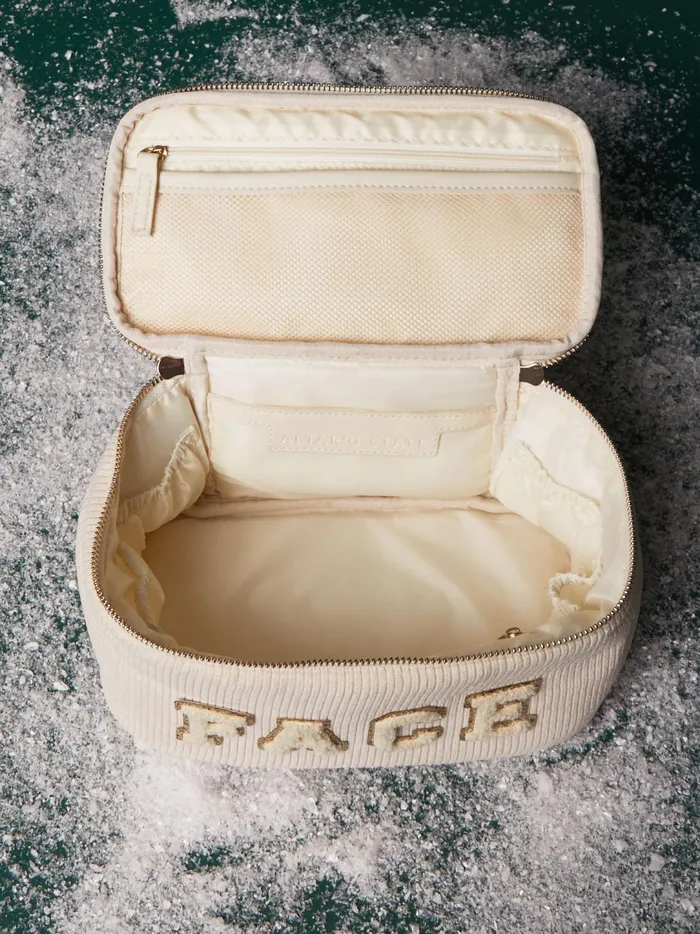 Women Face Corduroy Cosmetic Train Case Natural Altar039d State Bath Beauty