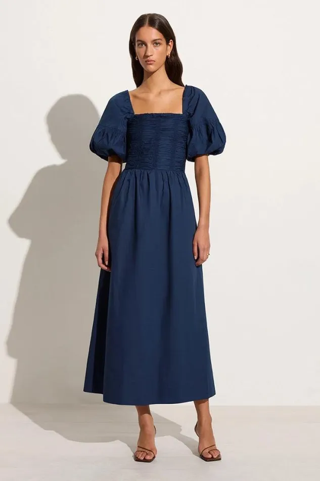 Women Faithfull The Brand Dresses Belisario Midi Dress Midnight Blue