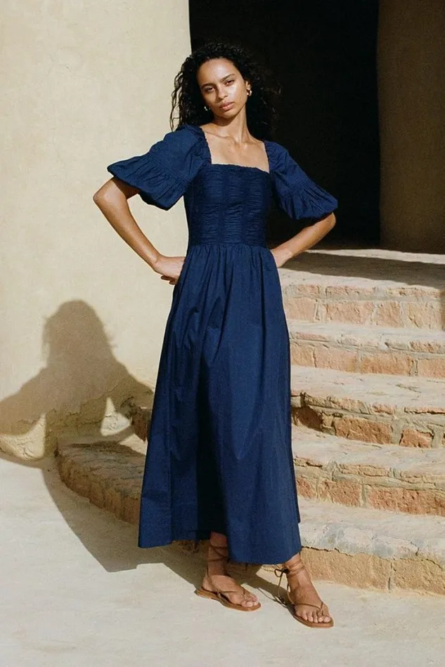 Women Faithfull The Brand Dresses Belisario Midi Dress Midnight Blue