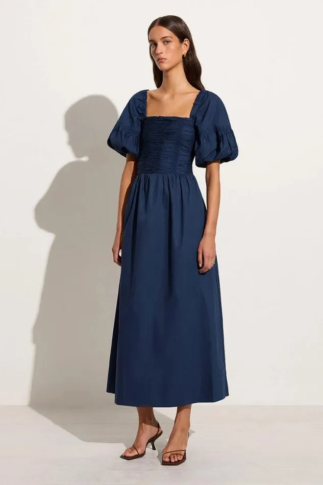 Women Faithfull The Brand Dresses Belisario Midi Dress Midnight Blue