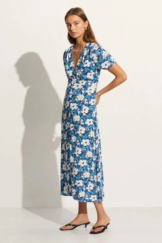 Women Faithfull The Brand Dresses Bellavista Midi Dress Vita Bella Floral Blue Exclusive