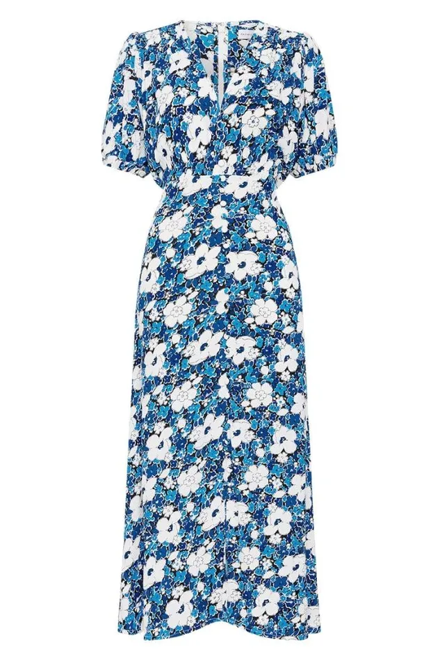 Women Faithfull The Brand Dresses Bellavista Midi Dress Vita Bella Floral Blue Exclusive