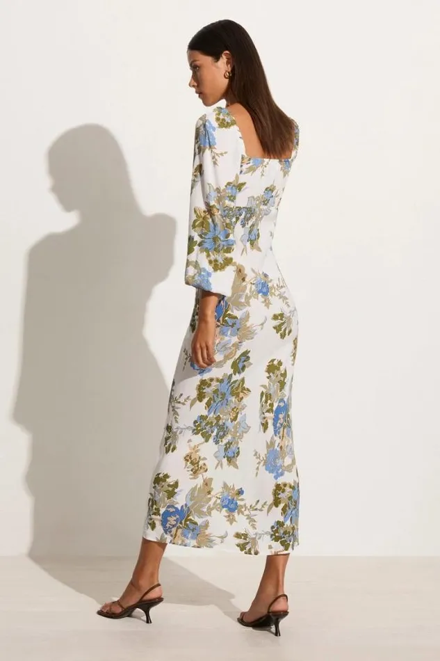 Women Faithfull The Brand Dresses Benedita Midi Dress Escala Floral Ivory