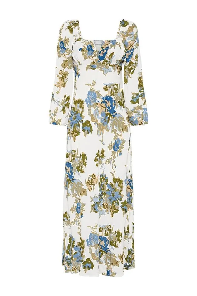 Women Faithfull The Brand Dresses Benedita Midi Dress Escala Floral Ivory