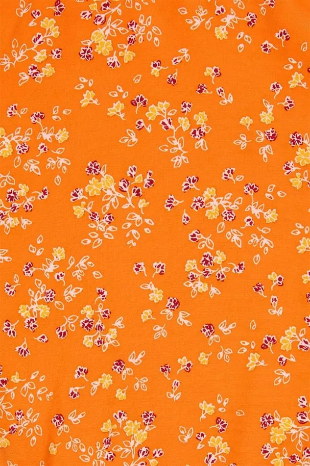 Women Faithfull The Brand Dresses Gita Midi Dress Audrey Floral Orange 8211 Final Sale