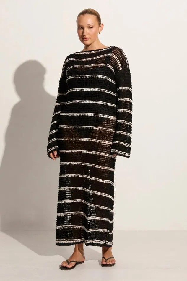 Women Faithfull The Brand Dresses Jesolo Crochet Dress BlackOff White