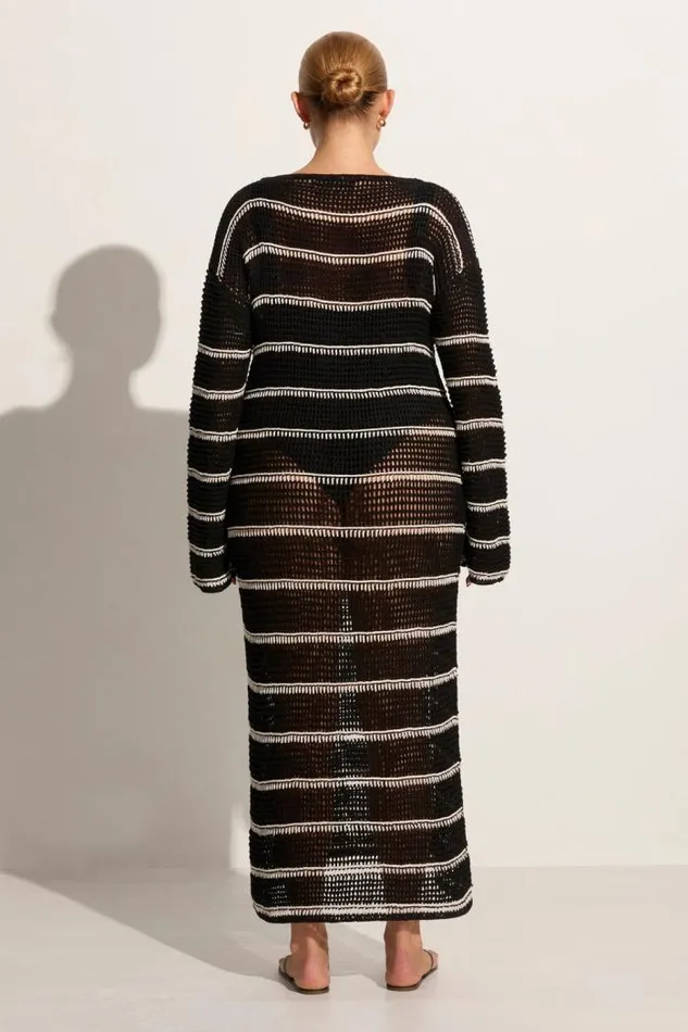 Women Faithfull The Brand Dresses Jesolo Crochet Dress BlackOff White