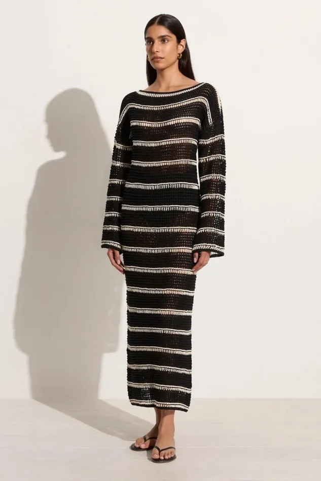Women Faithfull The Brand Dresses Jesolo Crochet Dress BlackOff White