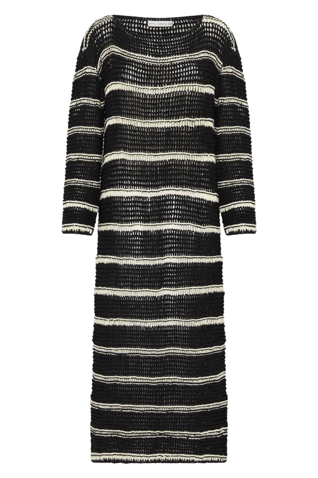 Women Faithfull The Brand Dresses Jesolo Crochet Dress BlackOff White