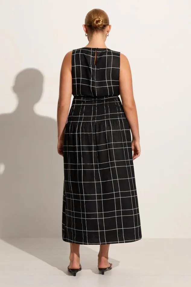 Women Faithfull The Brand Dresses La Canella Midi Dress Letizia Check Black