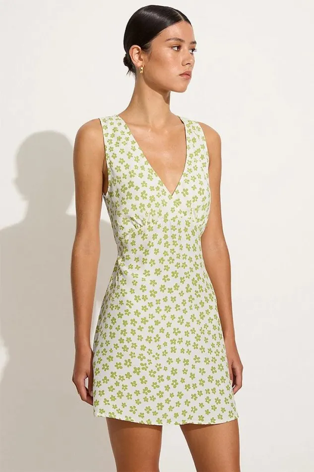 Women Faithfull The Brand Dresses Penne Mini Dress Gita Floral Green 8211 Final Sale Women Faithfull The Brand Dresses Penne Mini Dress Gita Floral Green 8211 Final Sale