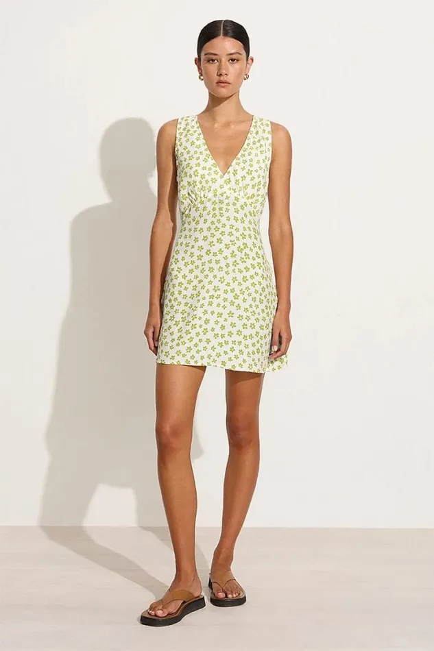 Women Faithfull The Brand Dresses Penne Mini Dress Gita Floral Green 8211 Final Sale