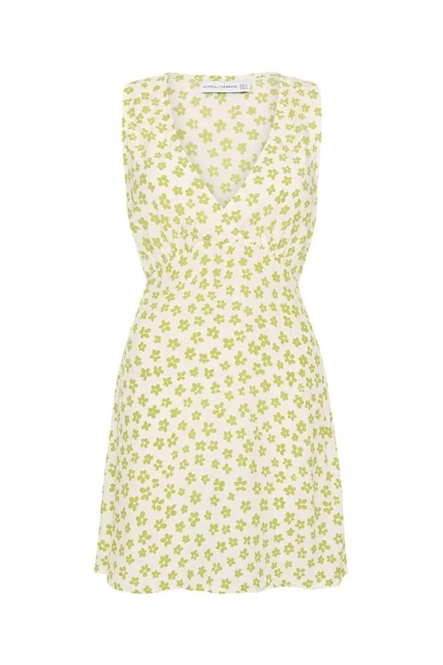 Women Faithfull The Brand Dresses Penne Mini Dress Gita Floral Green 8211 Final Sale