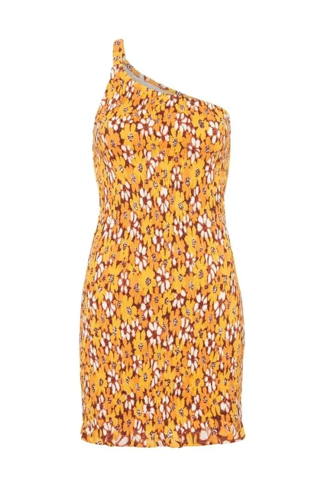 Women Faithfull The Brand Dresses Terre Mer Mini Dress Li Reni Floral Print Orange 8211 Final Sale