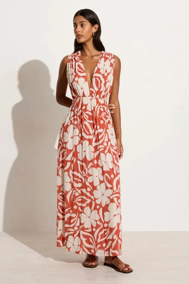 Women Faithfull The Brand Dresses Tropicale Midi Dress Pavito Floral Watermelon 8211 Final Sale Women Faithfull The Brand Dresses Tropicale Midi Dress Pavito Floral Watermelon 8211 Final Sale