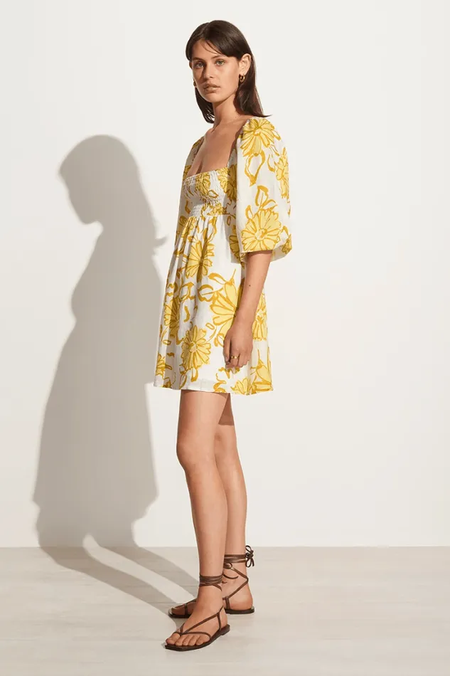 Women Faithfull The Brand Mini Dresses Dallia Mini Dress Cagliari Floral Print 8211 Final Sale