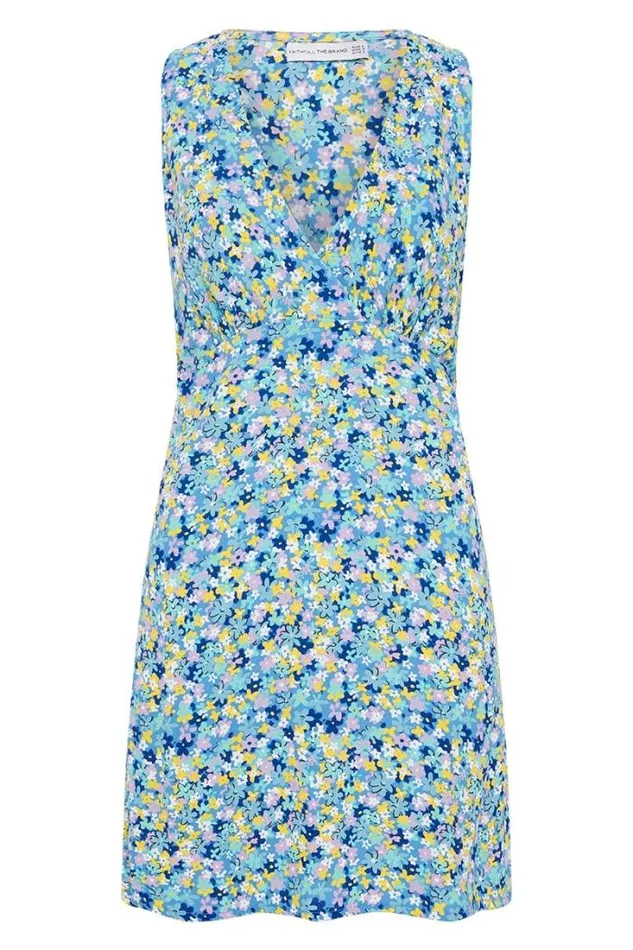 Women Faithfull The Brand Mini Dresses Nadja Mini Dress Cala Nica Floral Blue Exclusive